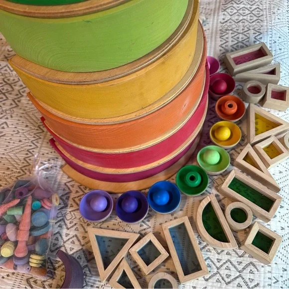 Fun Rainbow Wooden Toy Play Lot 🌈 - Picture 12 of 13
